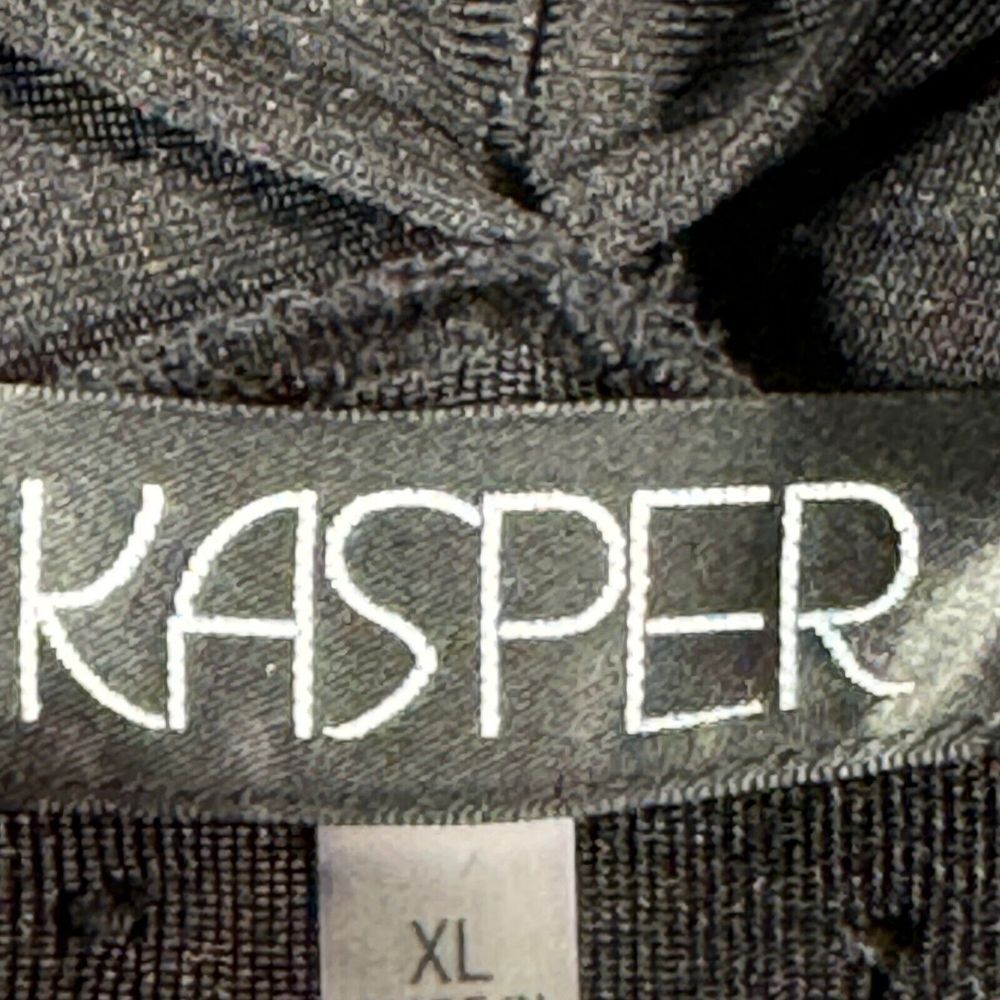Kasper Cardigan Jacket XL Black Jersey Open Front Fitted Back Goth Casual Office - Picture 6 of 10